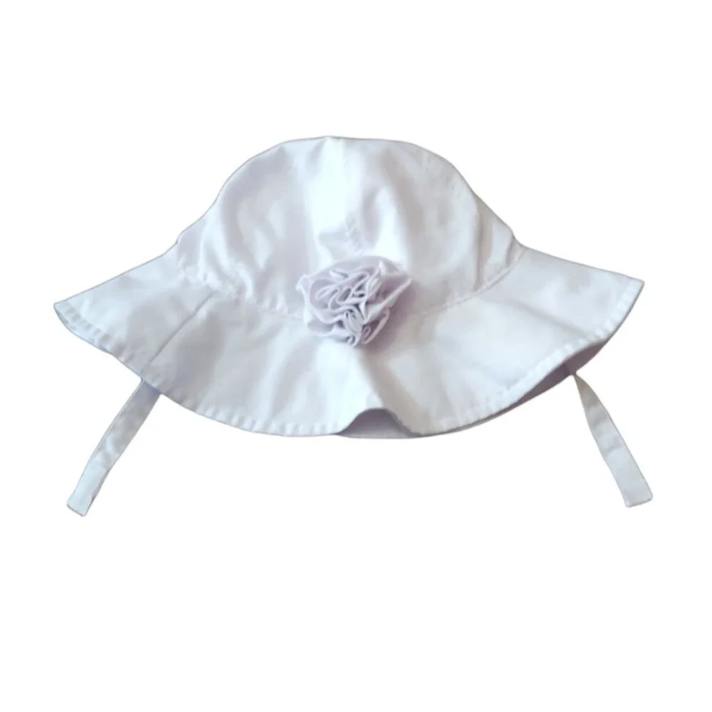 Target White Flower Baby Girl Sunhat Size 12-18 Months